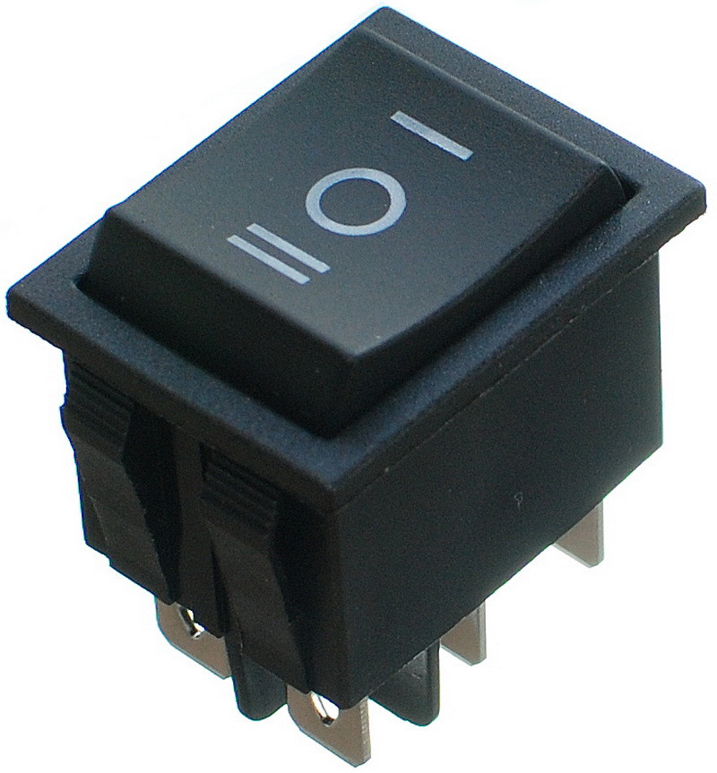 Тумблер 3 положення 6 контактів 25*33 mm 16A