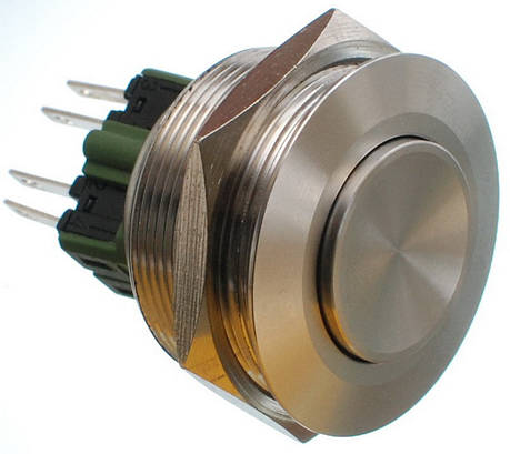 Кнопка антивандальная d34mm різьблення 30mm h33mm 4 контакти, фото 1