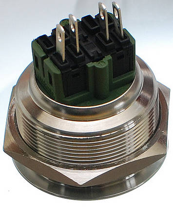 Кнопка антивандальная d34mm різьблення 30mm h33mm 4 контакти, фото 3