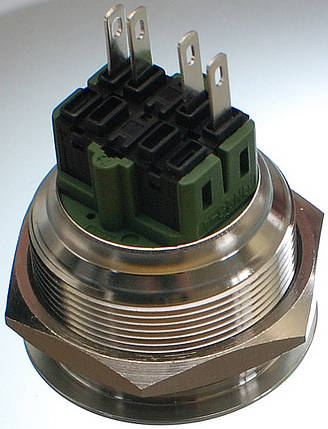 Кнопка антивандальная d32mm різьблення 28mm h33mm 4 контакти, фото 3