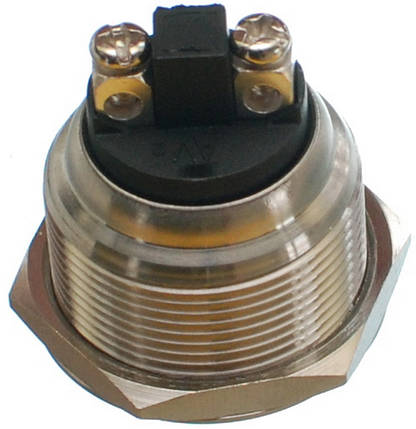 Кнопка антивандальная d25mm різьблення 22mm h29mm 2 контакти під гвинт, фото 3