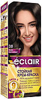 Крем-фарба для волосся Eclair Omega-9 Hair Color 3.0 Темно-каштановий