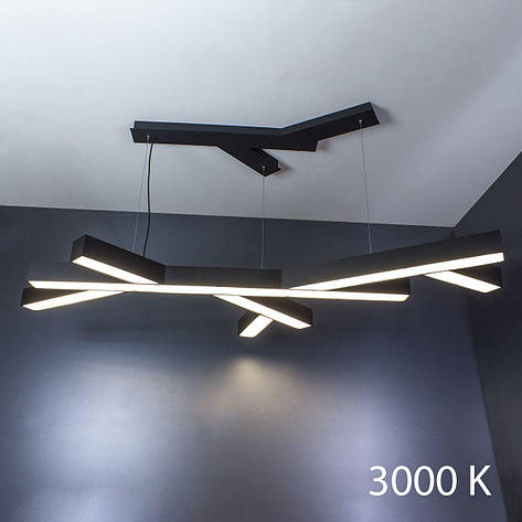 Світлодіодна чорна люстра підвісна LED module 100 Вт 3000К метал 170х165 см, фото 1
