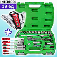Набор инструмента 39ед (3/8) + набор ключей 12шт + набор отверток 6шт, Полный набор инструментов, DIO