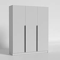 Шафа двостулкова біла три двері з полицями прямої сучасної місткої Urban 1800 Урбан ДСП Luxe Studio