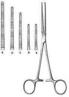 Зажим кровоостанавливающий Кохера, зубчатый, прямой, 1/2 зуба, 300 мм