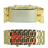 Годинник-браслет Iron Samurai LED Watch золотистий з червоними світлодіодами (IBW012YR), фото 8