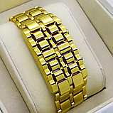 Годинник-браслет Iron Samurai LED Watch золотистий з червоними світлодіодами (IBW012YR), фото 10
