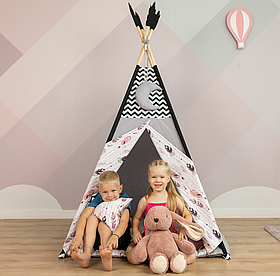 Вігвам дитячий з Пір'ям, індивідуальний набір, дитяча палатка, Повний комплект, подарунок - підвіска місяць NEW