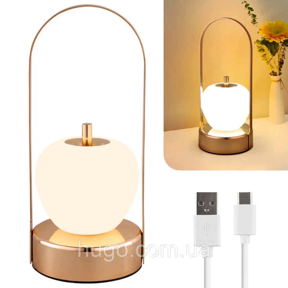 Світильник нічник акумуляторний з USB, 30х13см / Настільна LED лампа / Акумуляторний нічник