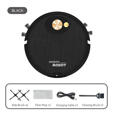 Робот Пилосос Робот 3 в 1 розумний робот-прибиральник для дому SWEEPING ROBOT 521-2345 Чорний, фото 1
