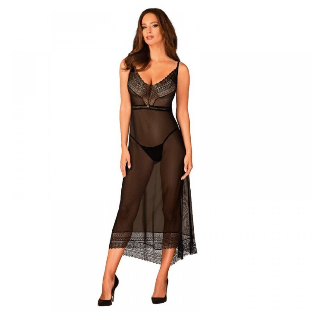 Пеньюар сексуальний довгий Obsessive Estiqua chemise XL/2XL