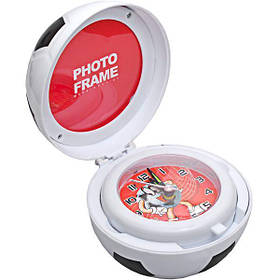 Настільний годинник будильник механічний М'яч D10см Білий