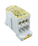 Розподільний блок на DIN-рейку РБД160A жовтий TNSy, фото 2