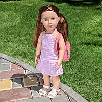 Кукла модница говорит на украинском языке с рюкзаком М 3957-59-60-1 48 см песня цвета фразы