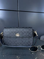 Сумка чорна жіноча клатч Coach crossbody grey black 25*15*6