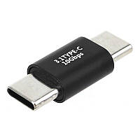 Перехідник адаптер прямий USB Type-С 3.1 M/M 10Gbps eXpert Type-1 Black (метал)