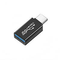Перехідник адаптер USB Type-С 3.1 Male — USB Female 10Gbps eXpert Type-5 Black, метал