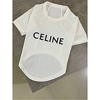 Брендова футболка для собак і котів Celine біла