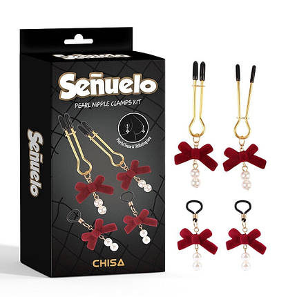 Затискачі на соски CHISA Pearl Nipple Clamps Kit-Senuelo, фото 1