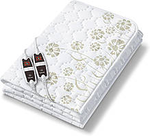 Електропростирадло Beurer, від мережі, 150х160см, 60+60Вт, 4 режими, роздільне налаштування зон обігріву, фліс, білий Baumar -