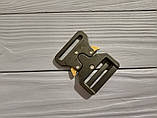 Фастекс металевий 45 мм, типу Кобра, чорний матовий із жовтими важелями, фото 4