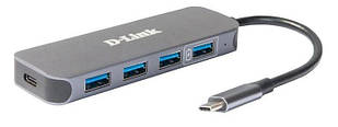 USB-Концентратор D-Link DUB-2340 3xUSB3.0, 1xUSB3.0 (Швидка зарядка), 1xUSB-C/PD, USB-C Baumar - Порадуй Себе