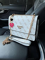 Женская сумка клатч Guess Mini Bag White (белая) AS297 подарочная стильная сумочка на длинной цепочке