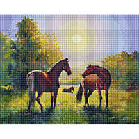 Алмазная мозаика "Семья лошадок" ©Александр Закусилов AMO7643 Идейка 40х50 см kr