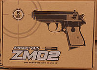 Детский пистолет с пульками ZM02, Вальтер, метал