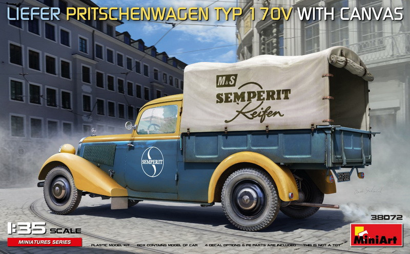 Пластикова модель 1/35 MiniArt 38072 німецький автомобіль доставки тип 170В. З брезентовим кузовом.