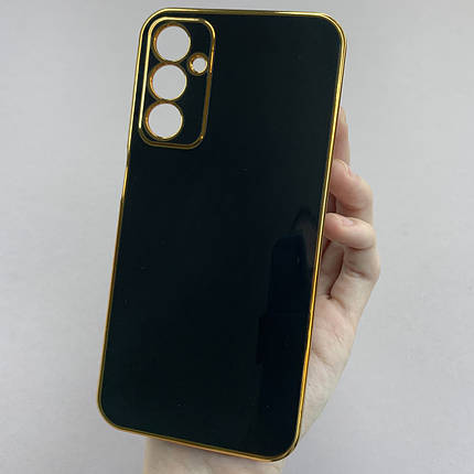 Чохол для Samsung Galaxy A24 глянцевий із золотою окантовкою чохол на телефон самсунг а24 чорний h7y, фото 1