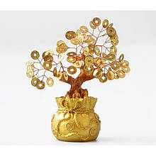 Дерево із золотими монетами в мішку