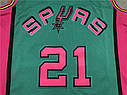 Баскетбольна зелена майка Тім Данкан Сан Антоніо Duncan 21 San Antonio Spurs 1998-1999, фото 3