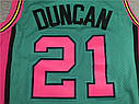 Баскетбольна зелена майка Тім Данкан Сан Антоніо Duncan 21 San Antonio Spurs 1998-1999, фото 2