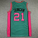 Баскетбольна зелена майка Тім Данкан Сан Антоніо Duncan 21 San Antonio Spurs 1998-1999, фото 4
