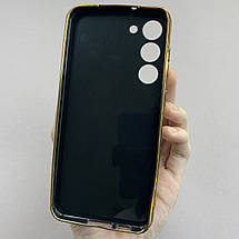Чохол для Samsung Galaxy S23 Plus глянцевий із золотою окантовкою чохол на самсунг с23 плюс чорний h7y, фото 3
