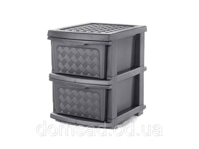 Комод пластиковий R-Plastic "Компакт Плюс" сірий металік ящиків: 2