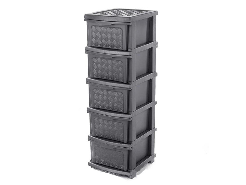 Комод пластиковий R-Plastic "Компакт Плюс" сірий металік ящиків: 5