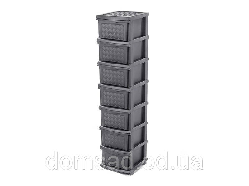 Комод пластиковий R-Plastic "Компакт Плюс" сірий металік ящиків: 7