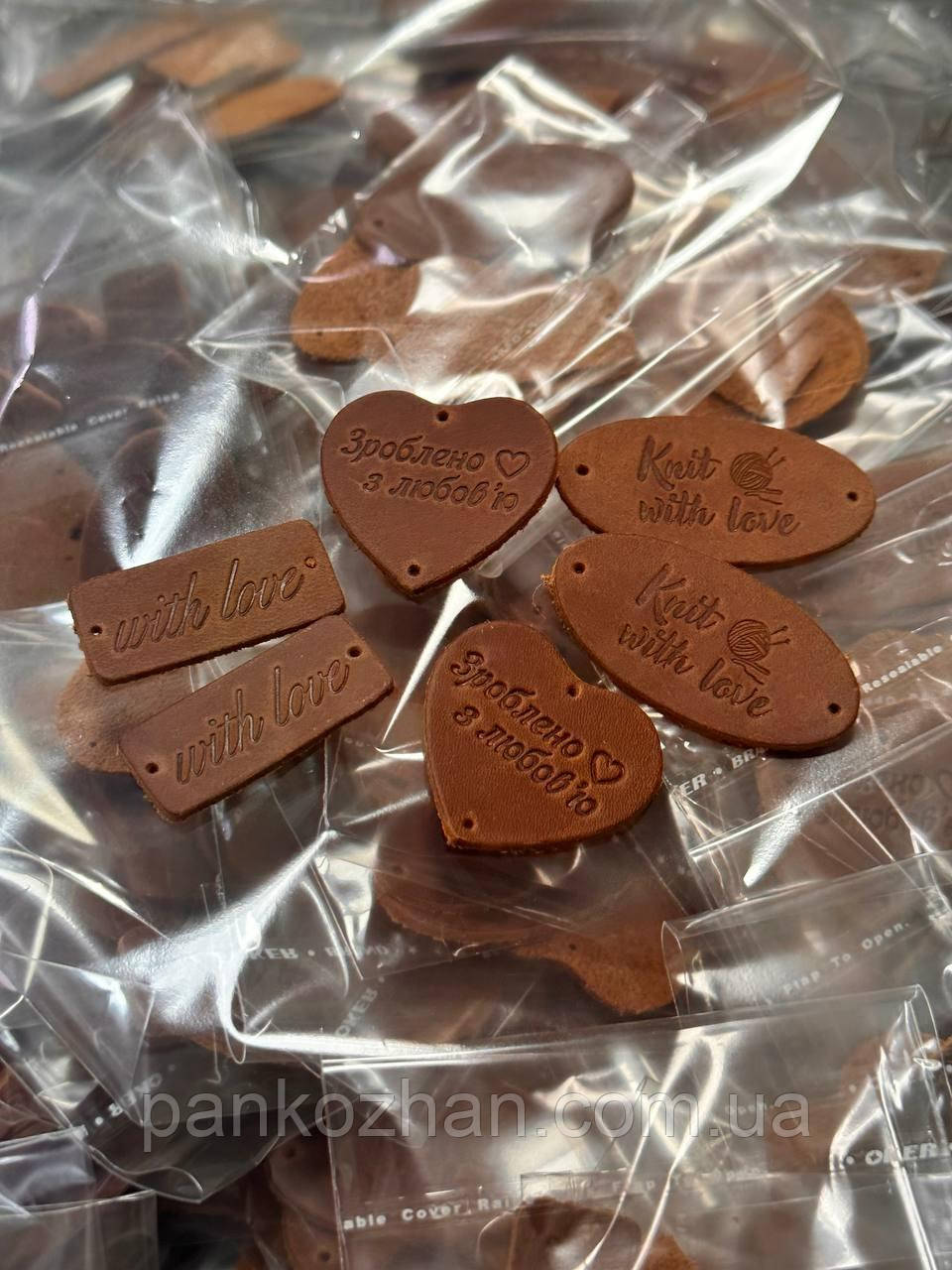 МІКС шкіряних бірок, 6шт, фото 1