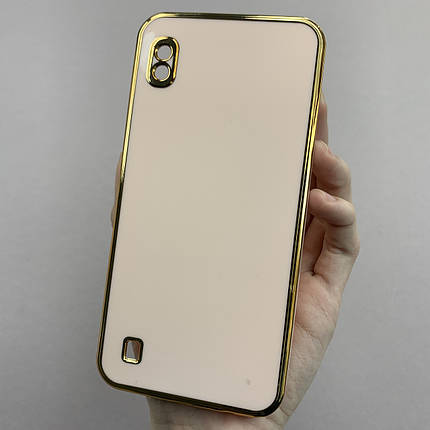 Чохол для Samsung Galaxy A10 глянцевий із золотою окантовкою чохол на телефон самсунг а10 пудровий h7y, фото 1