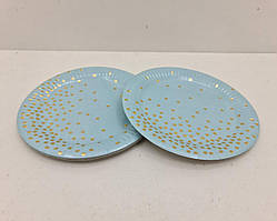 Паперові Тарілки Святкові з малюнком Ø 18 см,10 шт"Конфеті на блакитному"(1 пач)Дитячі одноразові тарілки