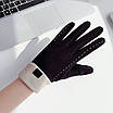 Жіночі,стильні,осінні, весняні рукавички з сенсором для телефону. Чорні жіночі рукавички. Сенсорні, фото 3