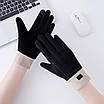 Жіночі,стильні,осінні, весняні рукавички з сенсором для телефону. Чорні жіночі рукавички. Сенсорні, фото 4