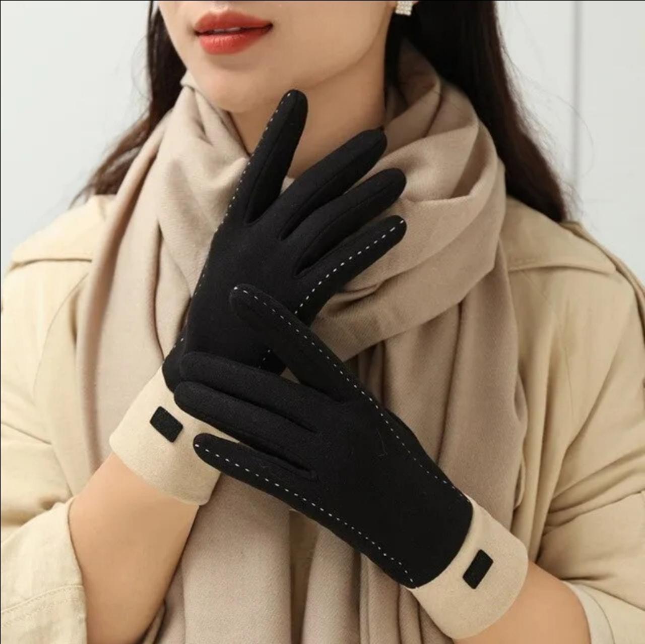 Жіночі,стильні,осінні, весняні рукавички з сенсором для телефону. Чорні жіночі рукавички. Сенсорні