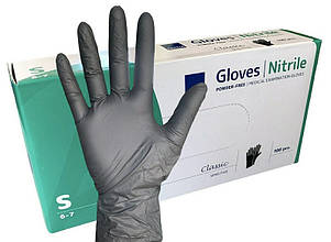 Рукавички нітрилові Gloves чорні 100 шт., розмір S