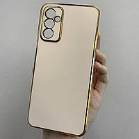 Чехол для Samsung Galaxy M13 4G (M135F) глянцевый с золотой окантовкой чехол на самсунг м13 4г пудровый h7y