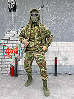 Тактический осенний костюм Soft Shell 4 в 1 мультикам Комплект куртка штаны флиска бейсболка софтшел на флисе
