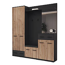 Шафа Амбре 2025х600х320мм дуб артизан + антрацит Світ Меблів, фото 2